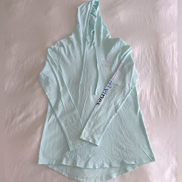 Vineyard vines aqua hoodie shirt size S - Picture 1 of 5